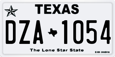 TX license plate DZA1054