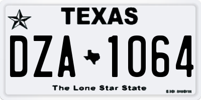 TX license plate DZA1064