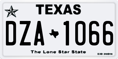 TX license plate DZA1066