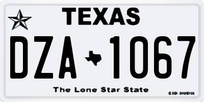 TX license plate DZA1067