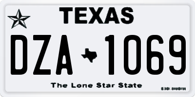 TX license plate DZA1069