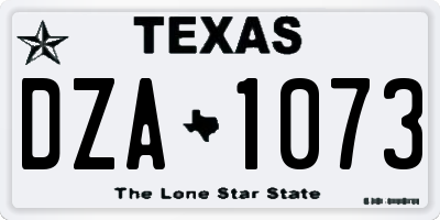 TX license plate DZA1073