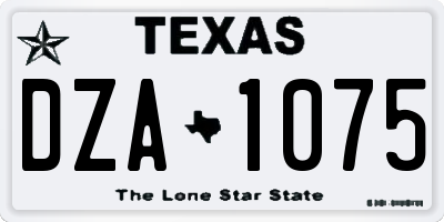 TX license plate DZA1075