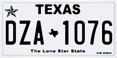 TX license plate DZA1076