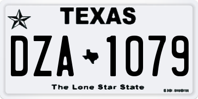 TX license plate DZA1079