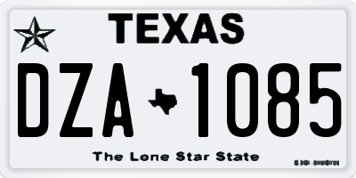 TX license plate DZA1085