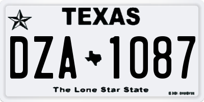 TX license plate DZA1087