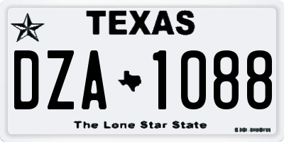 TX license plate DZA1088
