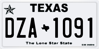 TX license plate DZA1091