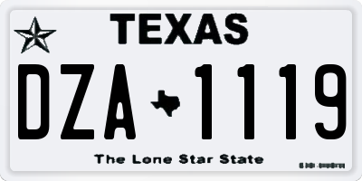 TX license plate DZA1119
