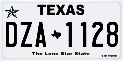 TX license plate DZA1128