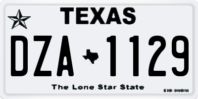 TX license plate DZA1129