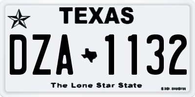 TX license plate DZA1132
