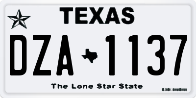 TX license plate DZA1137