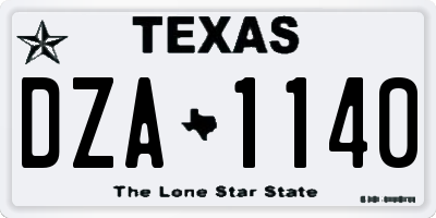 TX license plate DZA1140