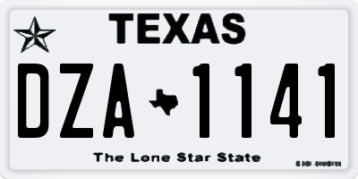 TX license plate DZA1141