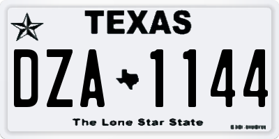 TX license plate DZA1144
