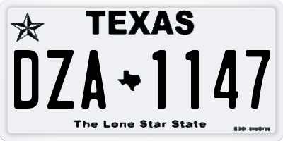 TX license plate DZA1147