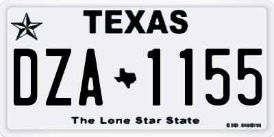 TX license plate DZA1155