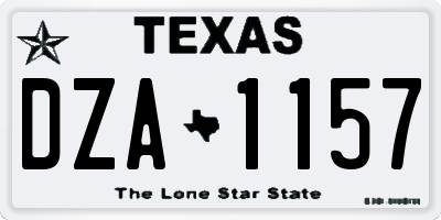 TX license plate DZA1157