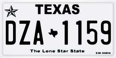 TX license plate DZA1159