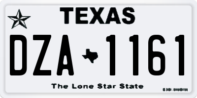 TX license plate DZA1161