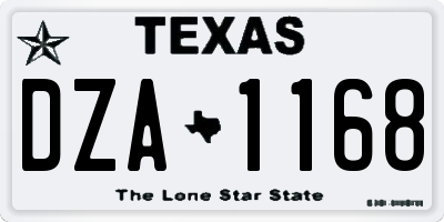 TX license plate DZA1168