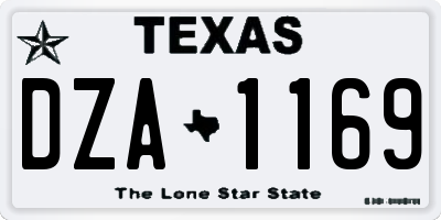 TX license plate DZA1169