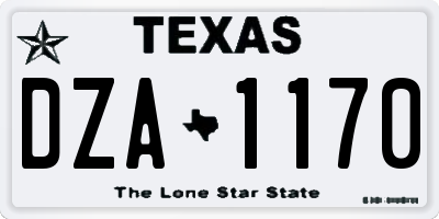 TX license plate DZA1170