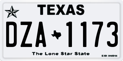 TX license plate DZA1173