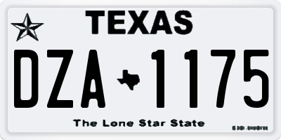 TX license plate DZA1175