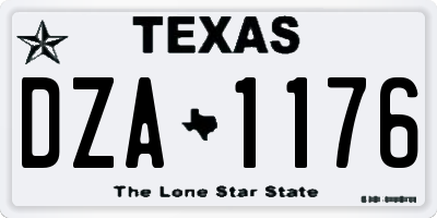 TX license plate DZA1176