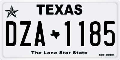 TX license plate DZA1185