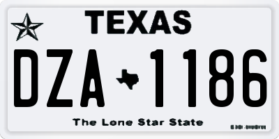 TX license plate DZA1186