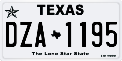 TX license plate DZA1195