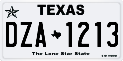 TX license plate DZA1213