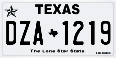 TX license plate DZA1219