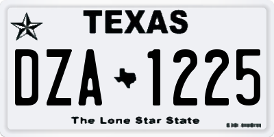 TX license plate DZA1225