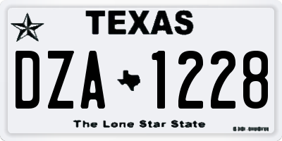 TX license plate DZA1228