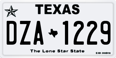 TX license plate DZA1229