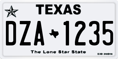 TX license plate DZA1235