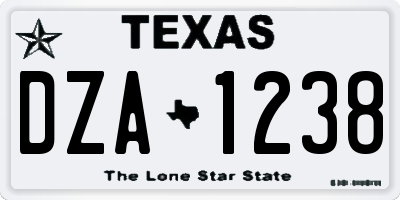 TX license plate DZA1238