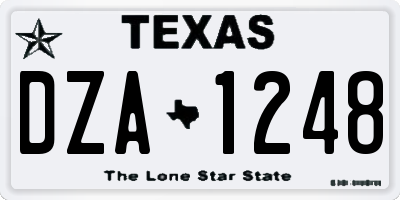 TX license plate DZA1248