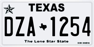 TX license plate DZA1254