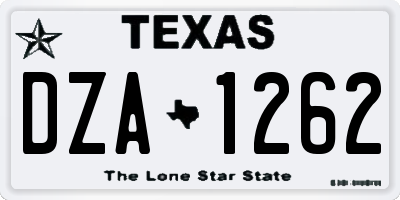 TX license plate DZA1262