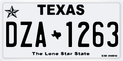 TX license plate DZA1263