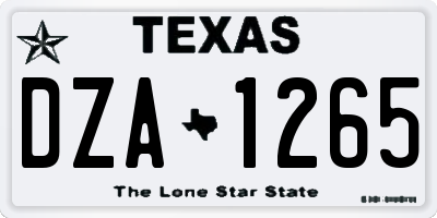 TX license plate DZA1265