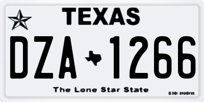TX license plate DZA1266