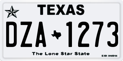 TX license plate DZA1273