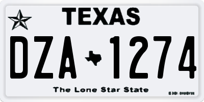 TX license plate DZA1274